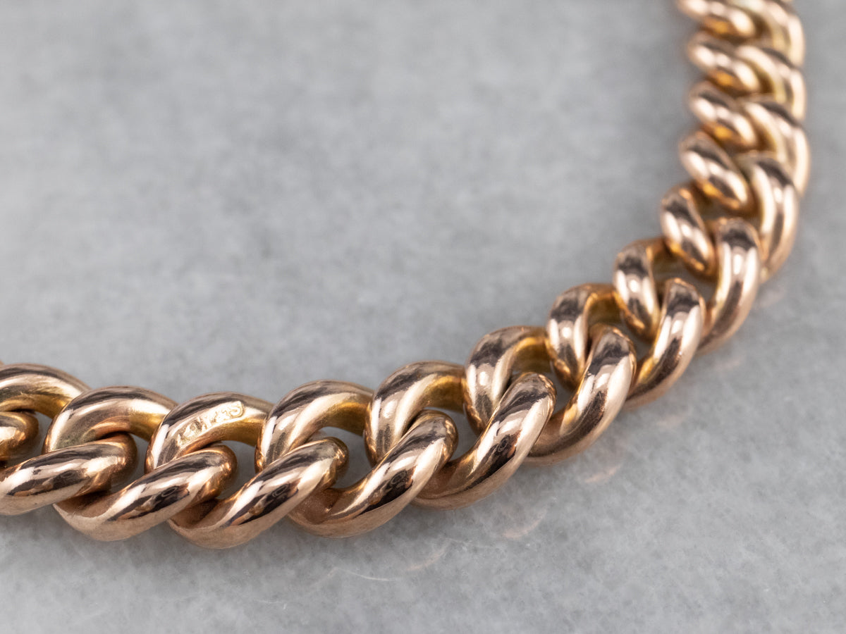 Vintage Heart Lock Two Tone Gold Chain Bracelet