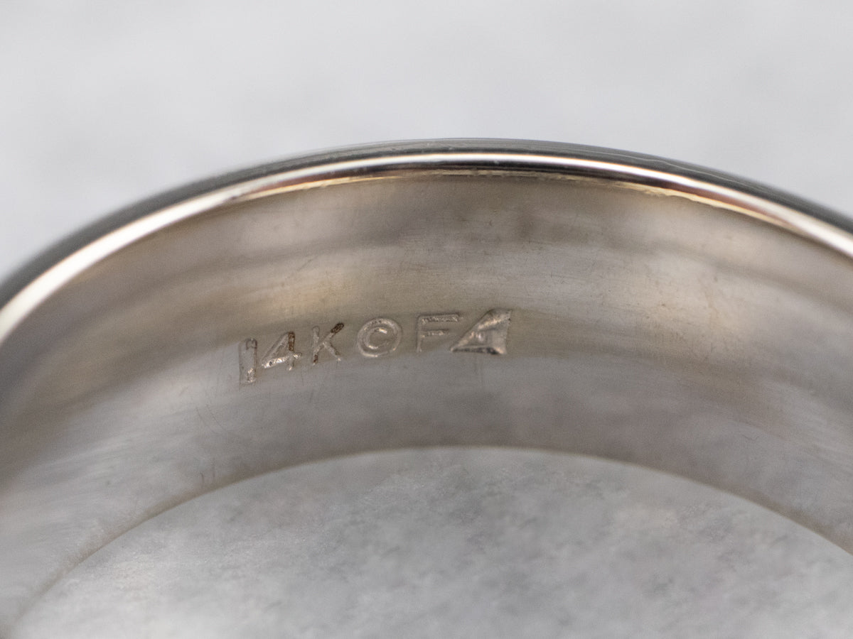 Unisex Braided White Gold Band