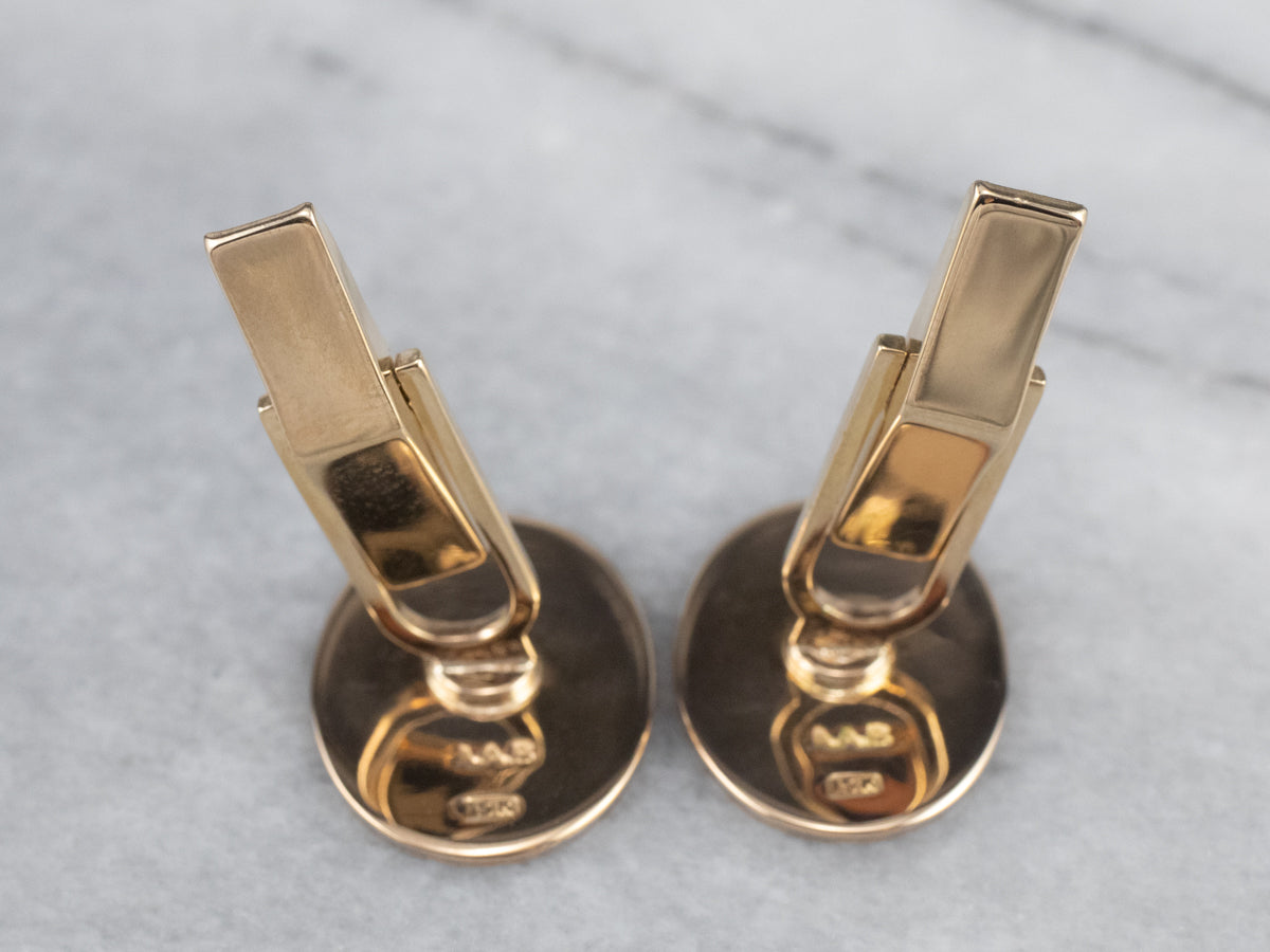 Ornate Antique "BI" Monogram Gold Cufflinks