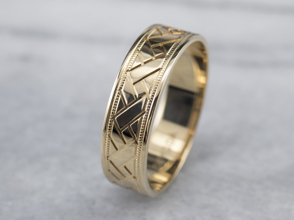 Braided Yellow Gold Pattern Band