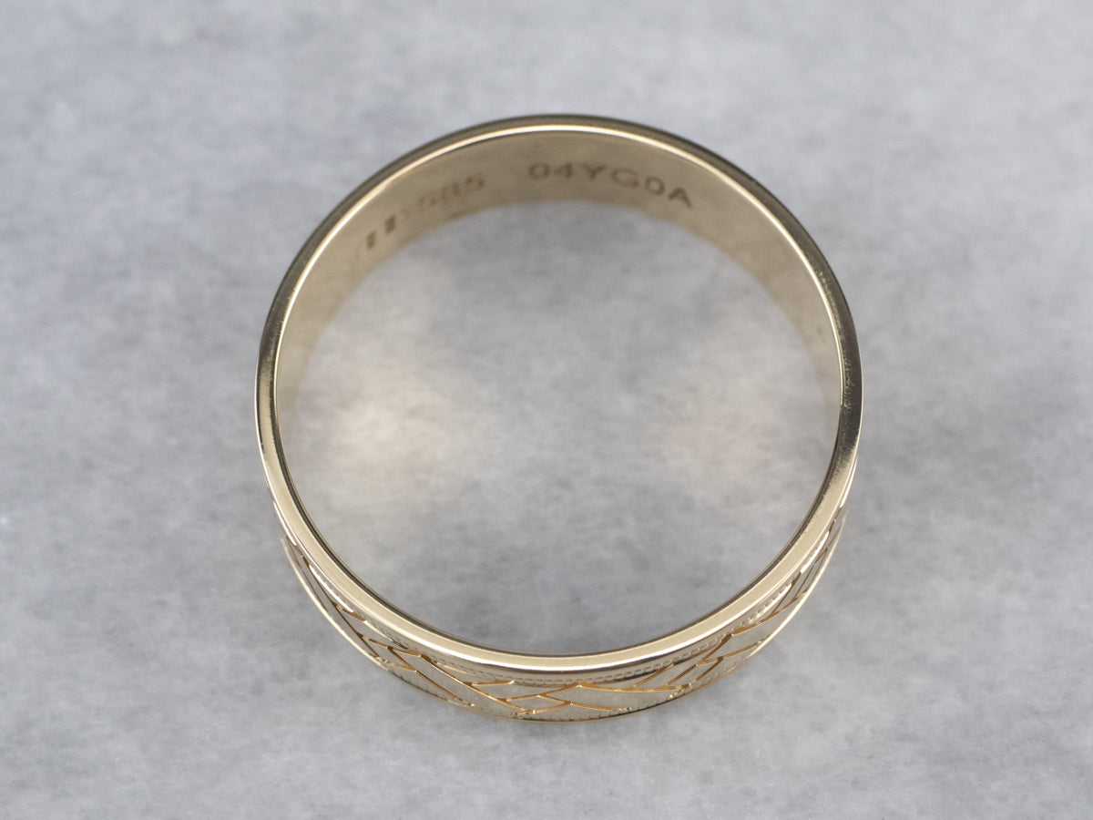 Braided Yellow Gold Pattern Band