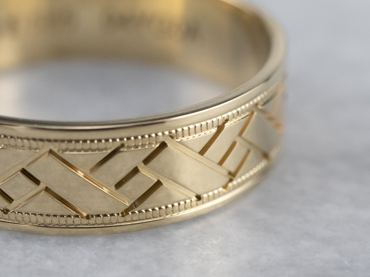 Braided Yellow Gold Pattern Band