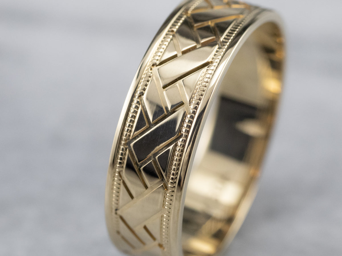 Braided Yellow Gold Pattern Band