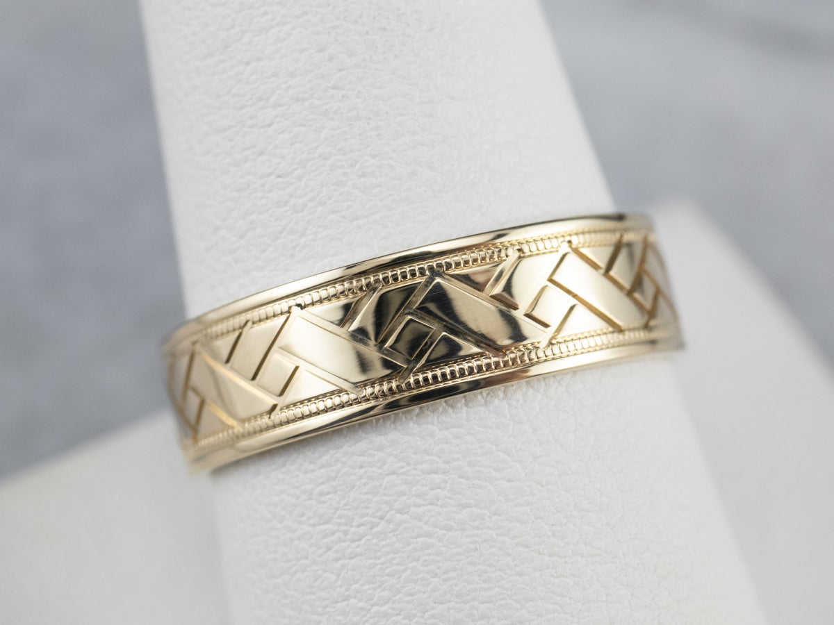 Braided Yellow Gold Pattern Band