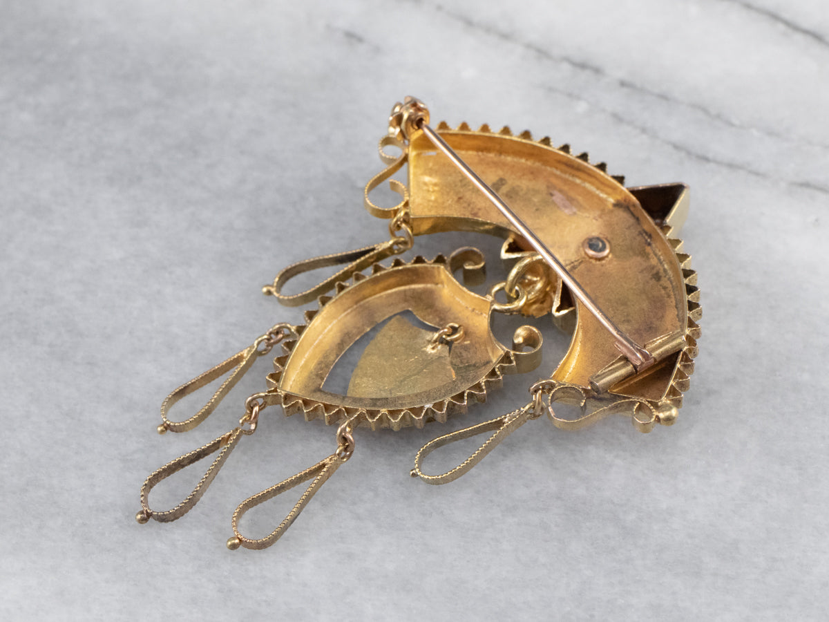 Victorian Ornate Rose Gold Chandelier Brooch