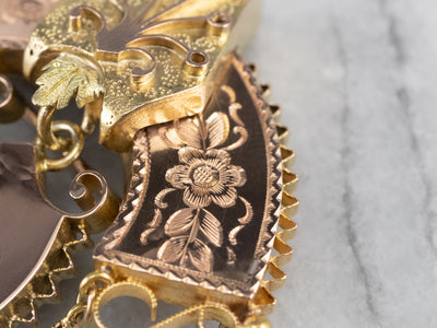 Victorian Ornate Rose Gold Chandelier Brooch