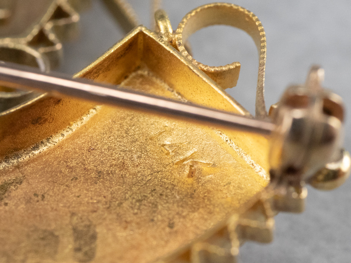 Victorian Ornate Rose Gold Chandelier Brooch