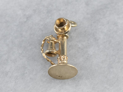 Old Fashioned Telephone Gold Charm