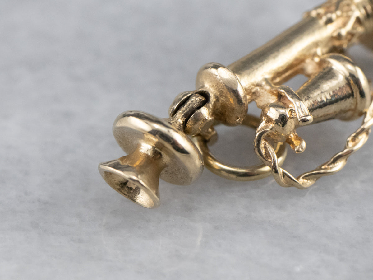 Old Fashioned Telephone Gold Charm