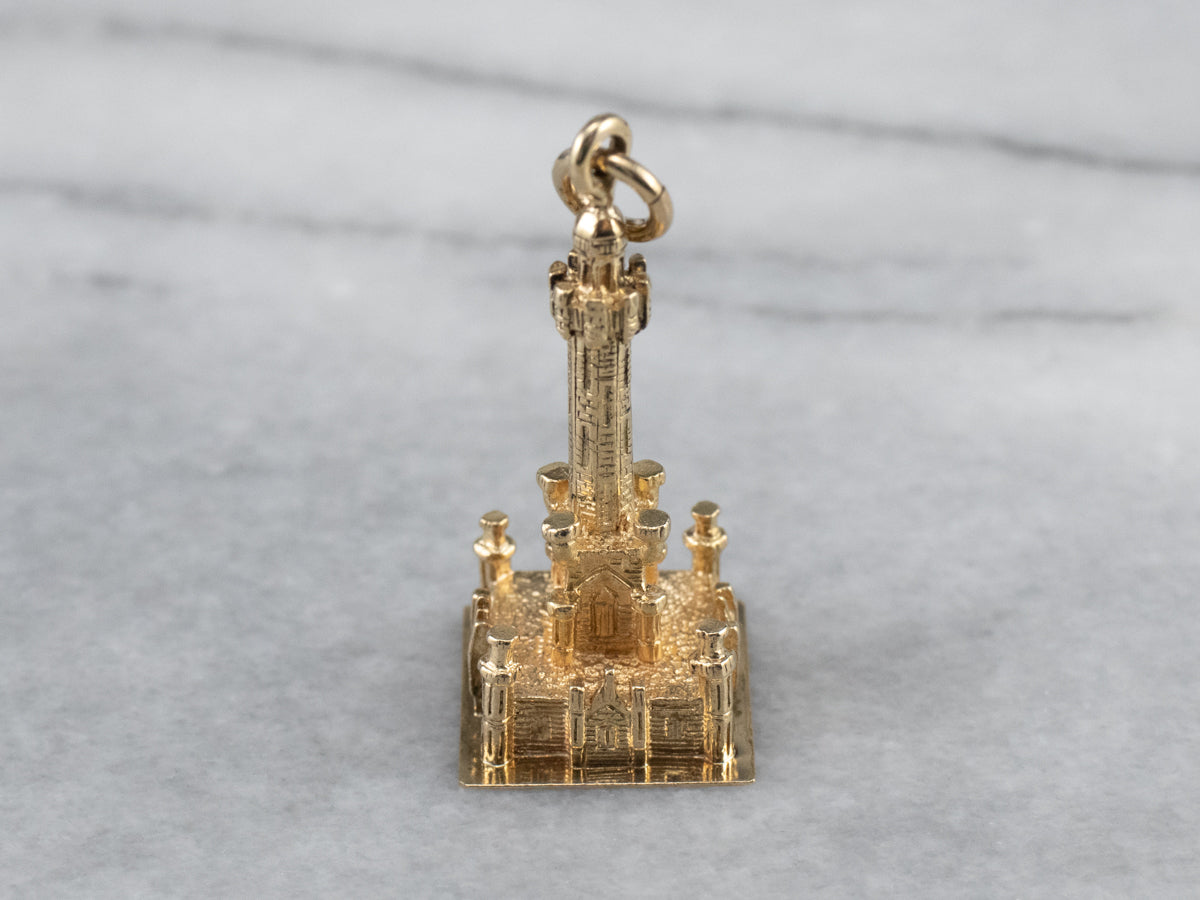 14K Gold Chicago Water Tower Charm