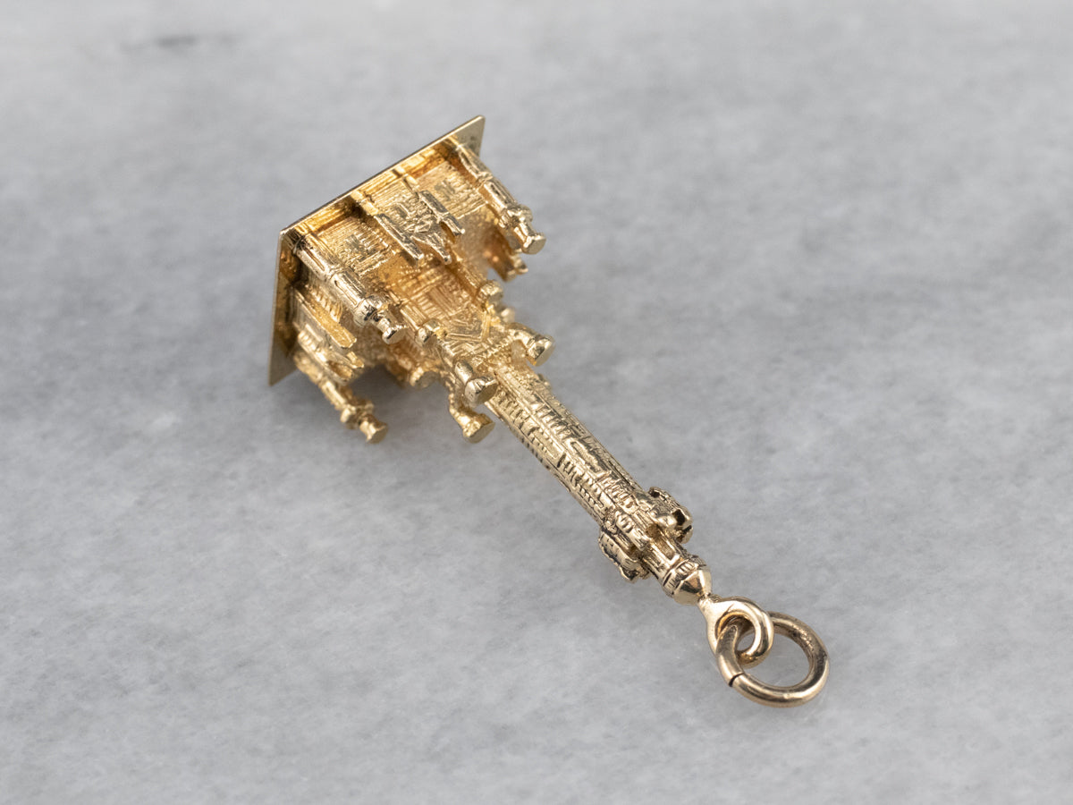 14K Gold Chicago Water Tower Charm