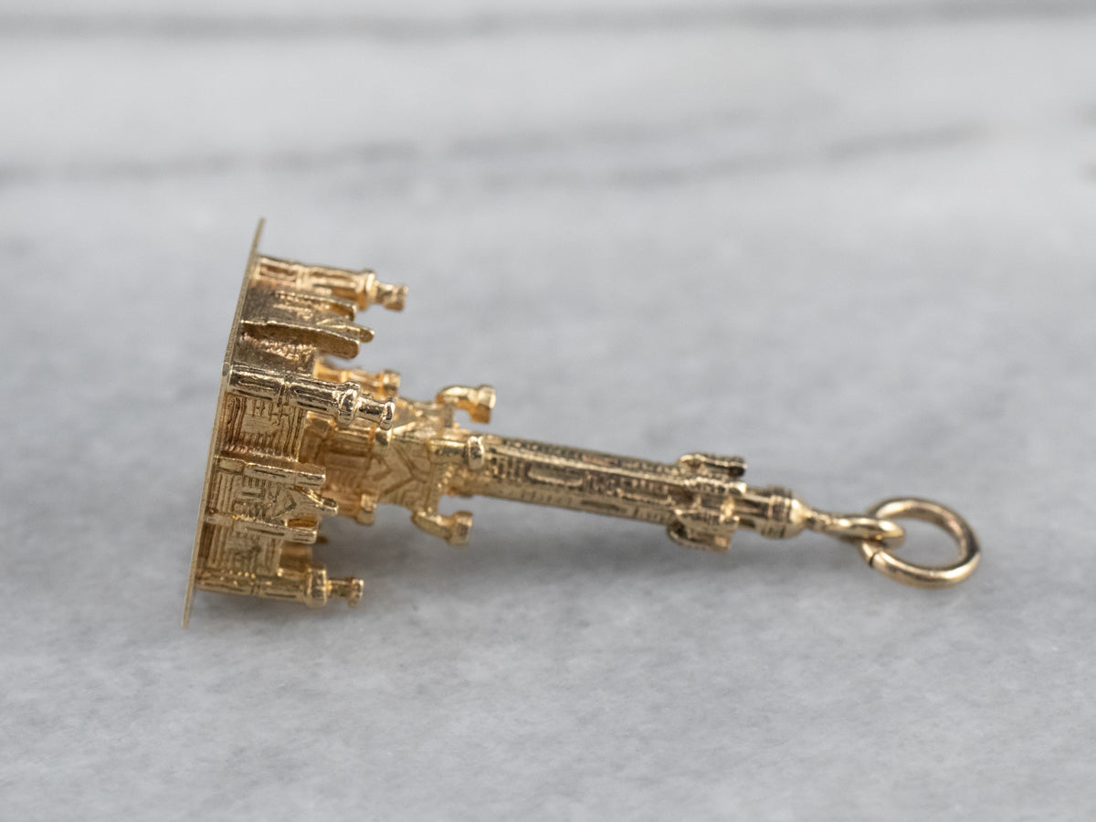 14K Gold Chicago Water Tower Charm