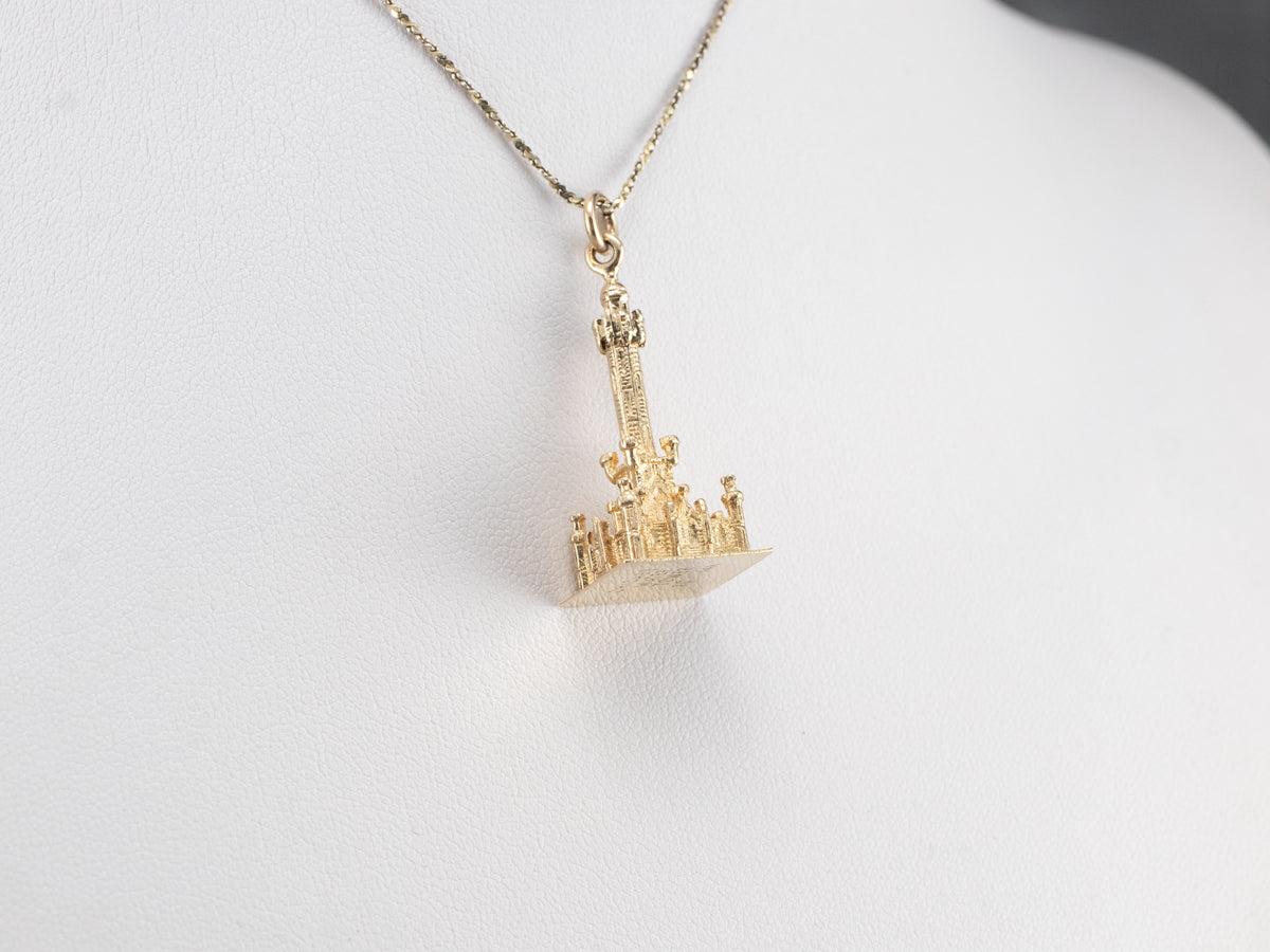 14K Gold Chicago Water Tower Charm