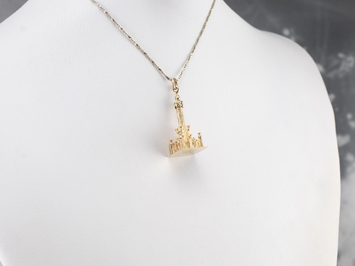 14K Gold Chicago Water Tower Charm