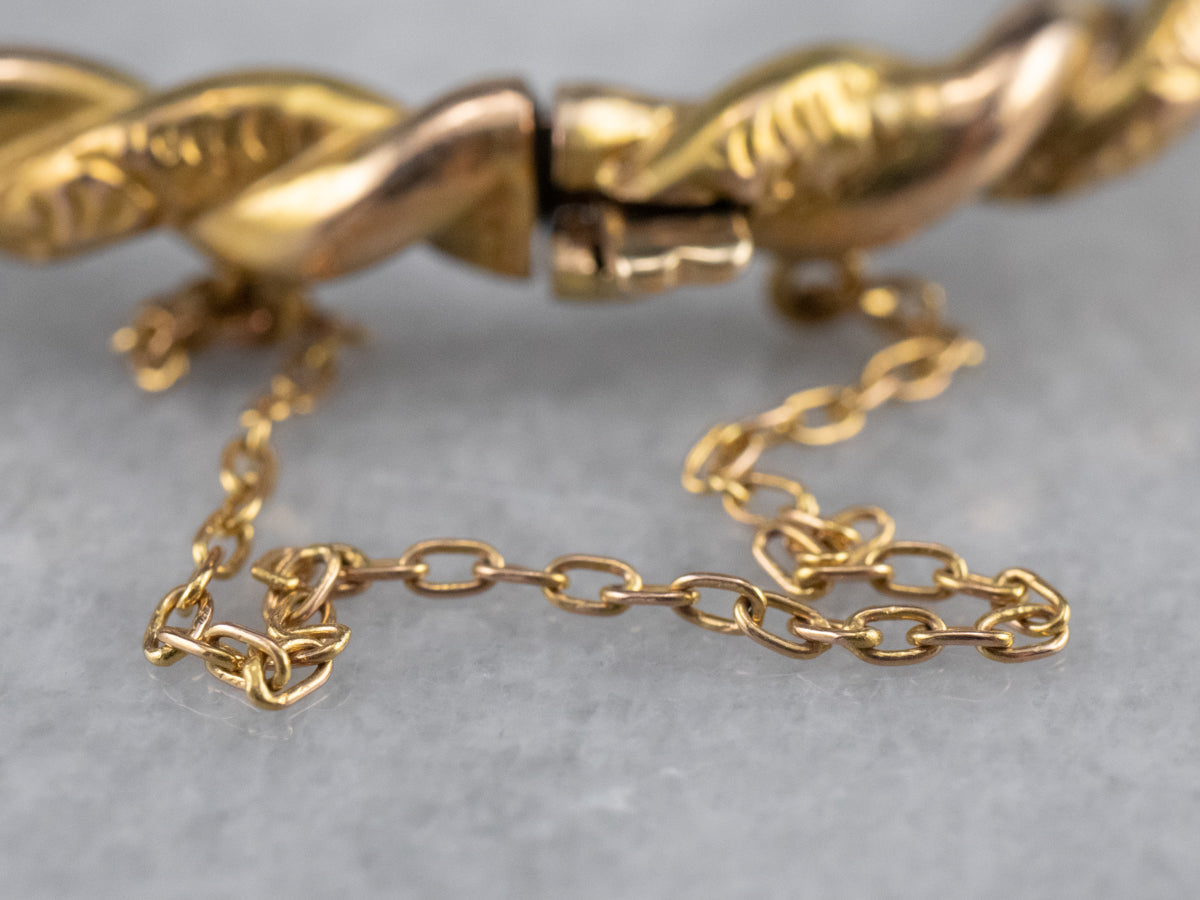 Victorian Twisted Gold Bangle Bracelet