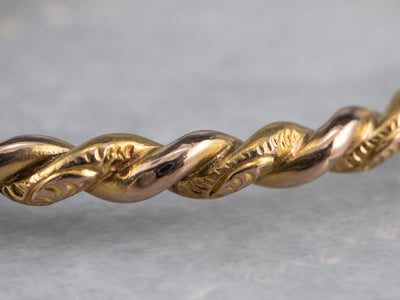 Victorian Twisted Gold Bangle Bracelet