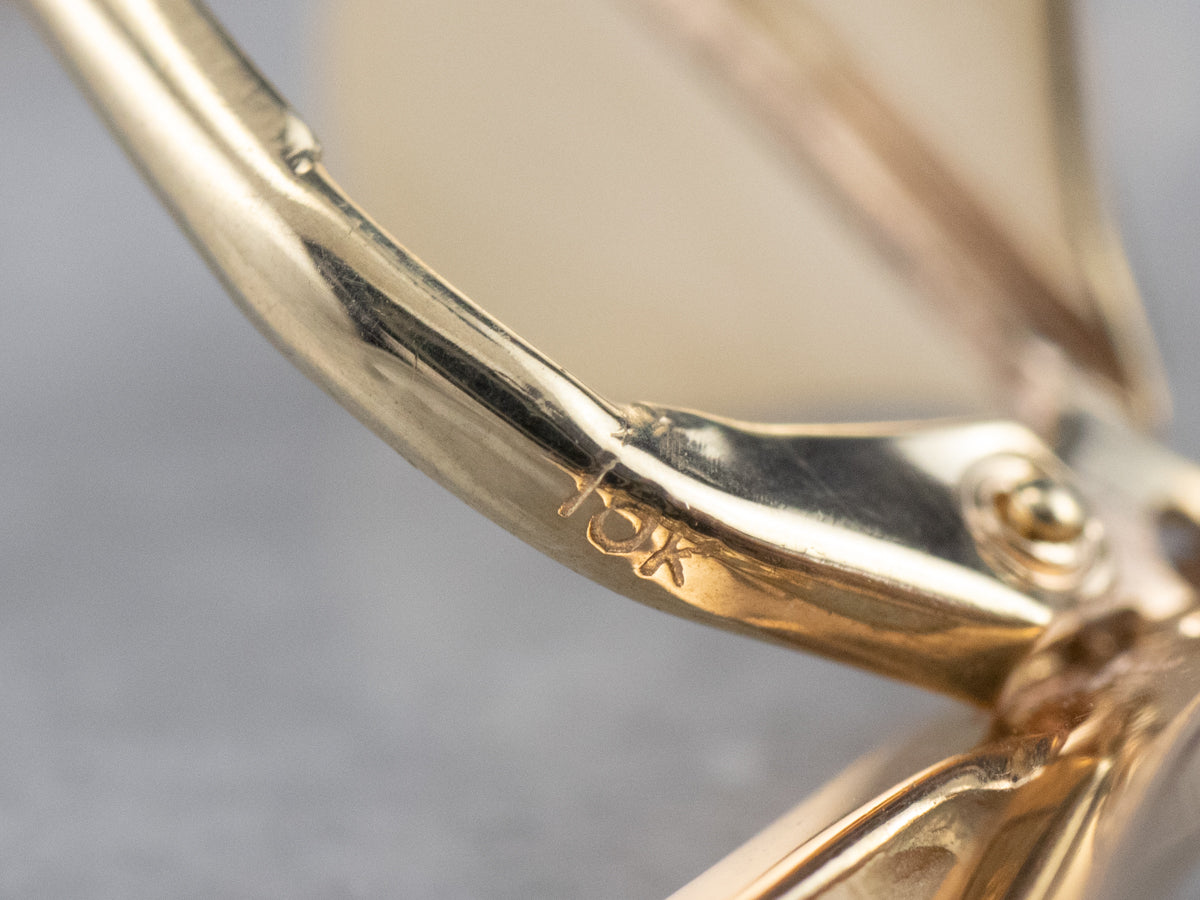 Gold Heart Bar Drop Earrings