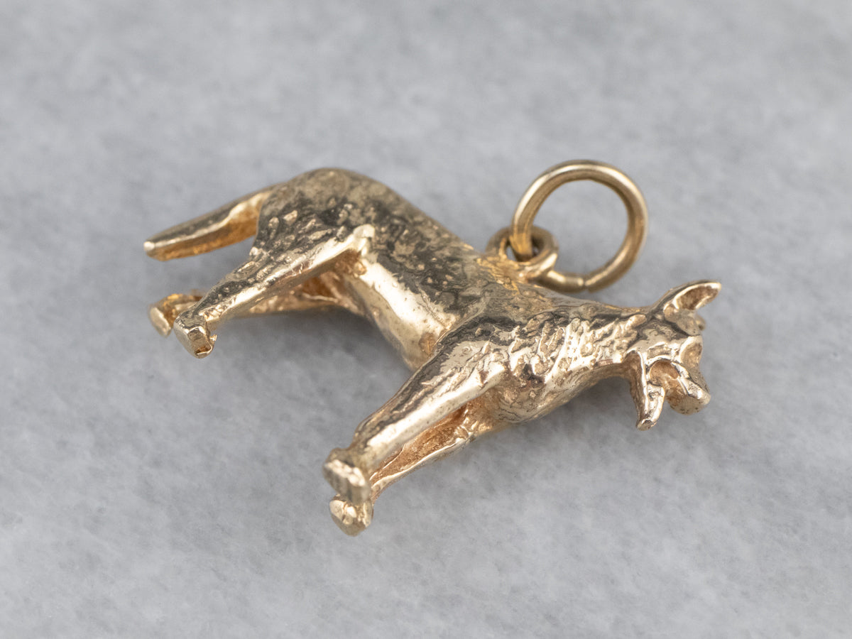 14K Gold German Shepherd Dog Charm