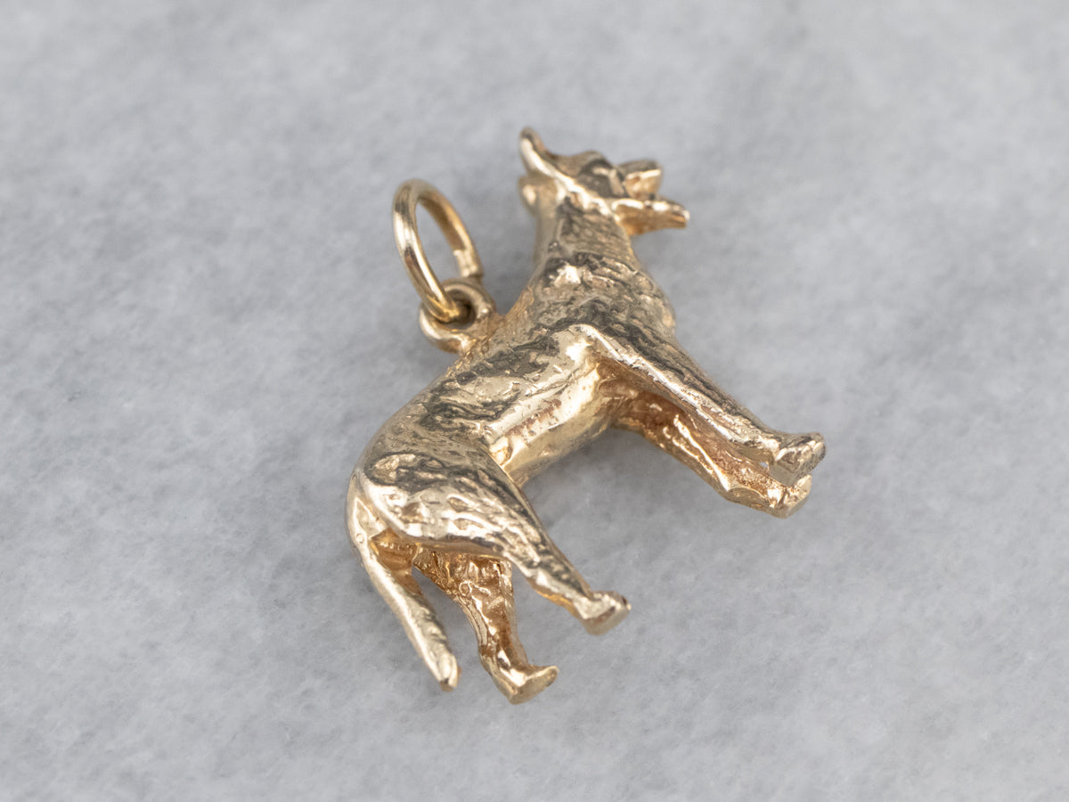 14K Gold German Shepherd Dog Charm