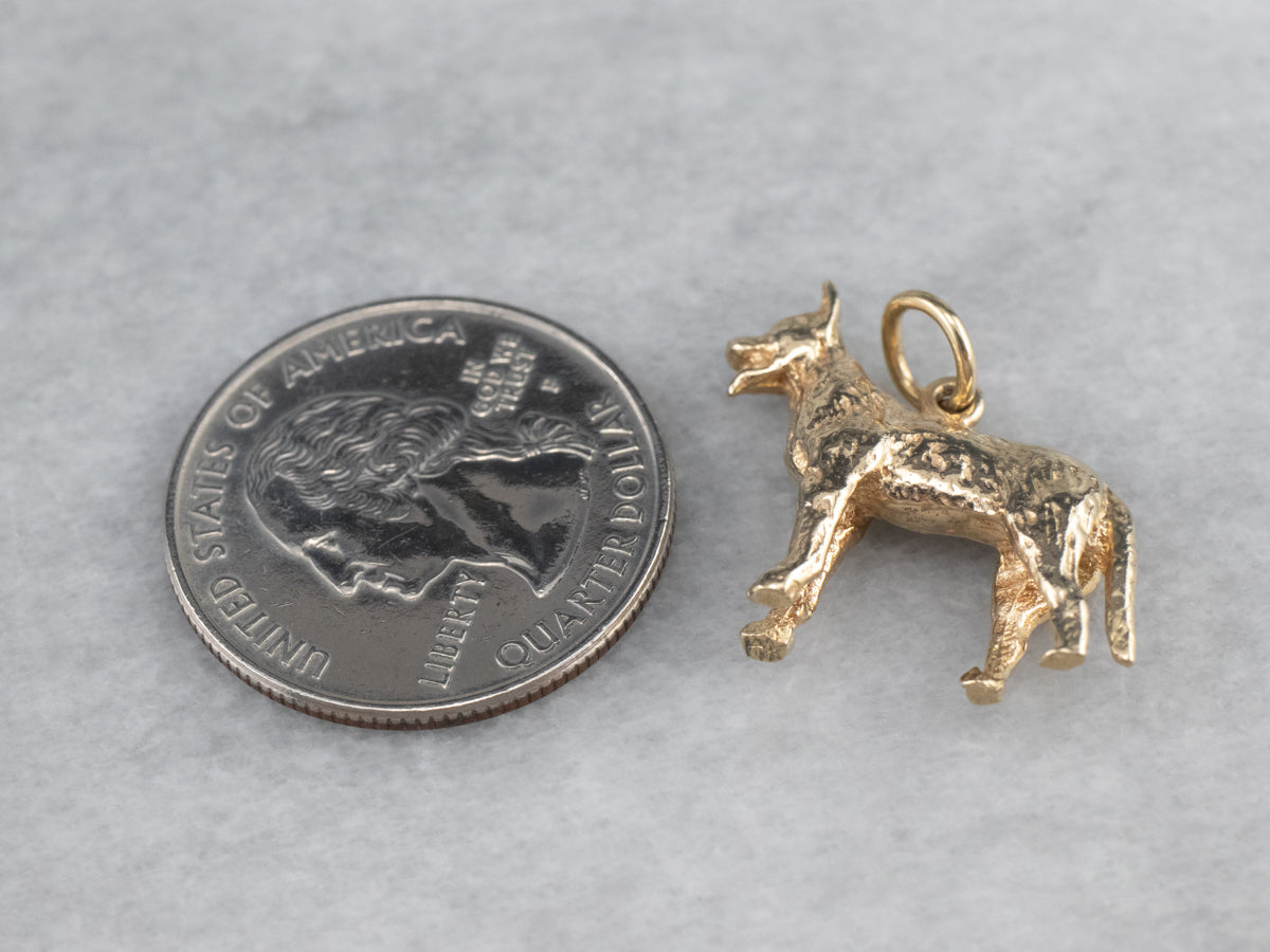 14K Gold German Shepherd Dog Charm