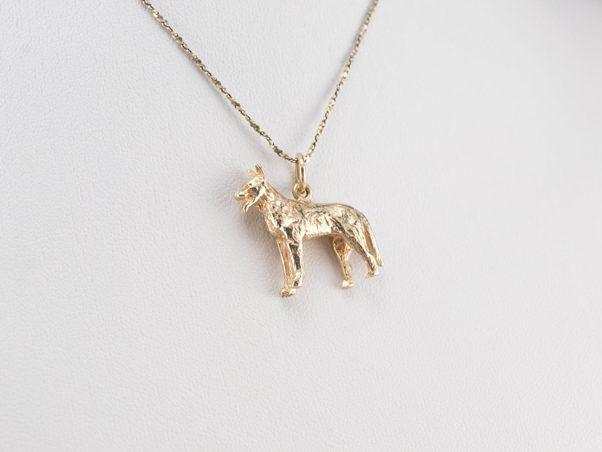 14K Gold German Shepherd Dog Charm