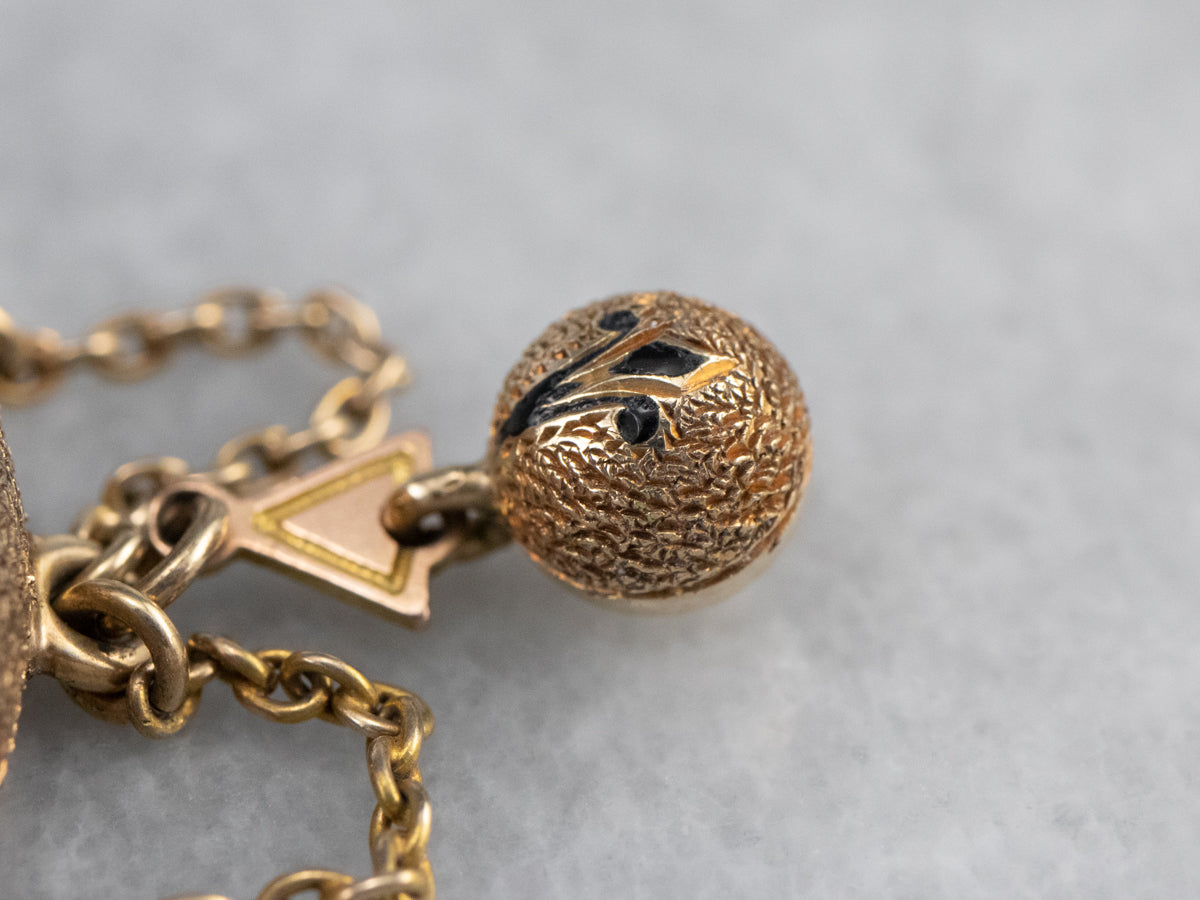 Victorian Black Enamel Gold Brooch