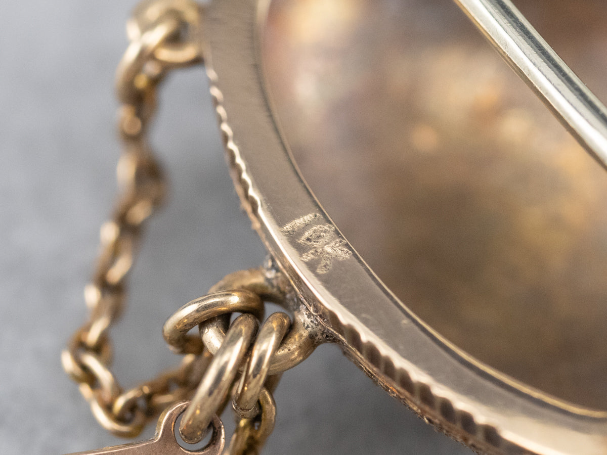 Victorian Black Enamel Gold Brooch