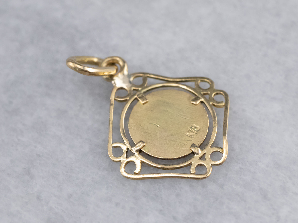 Colgante Medalla Religiosa María Oro 18K