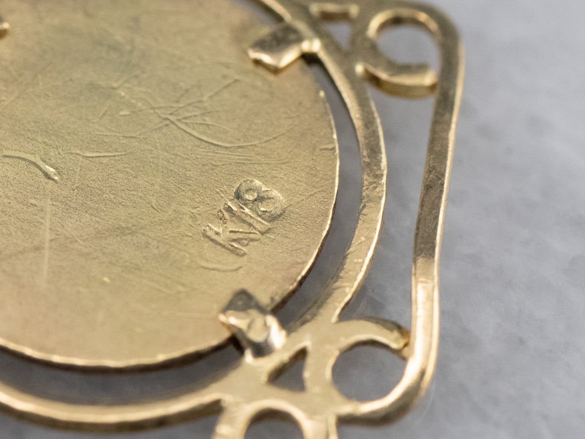 Colgante Medalla Religiosa María Oro 18K