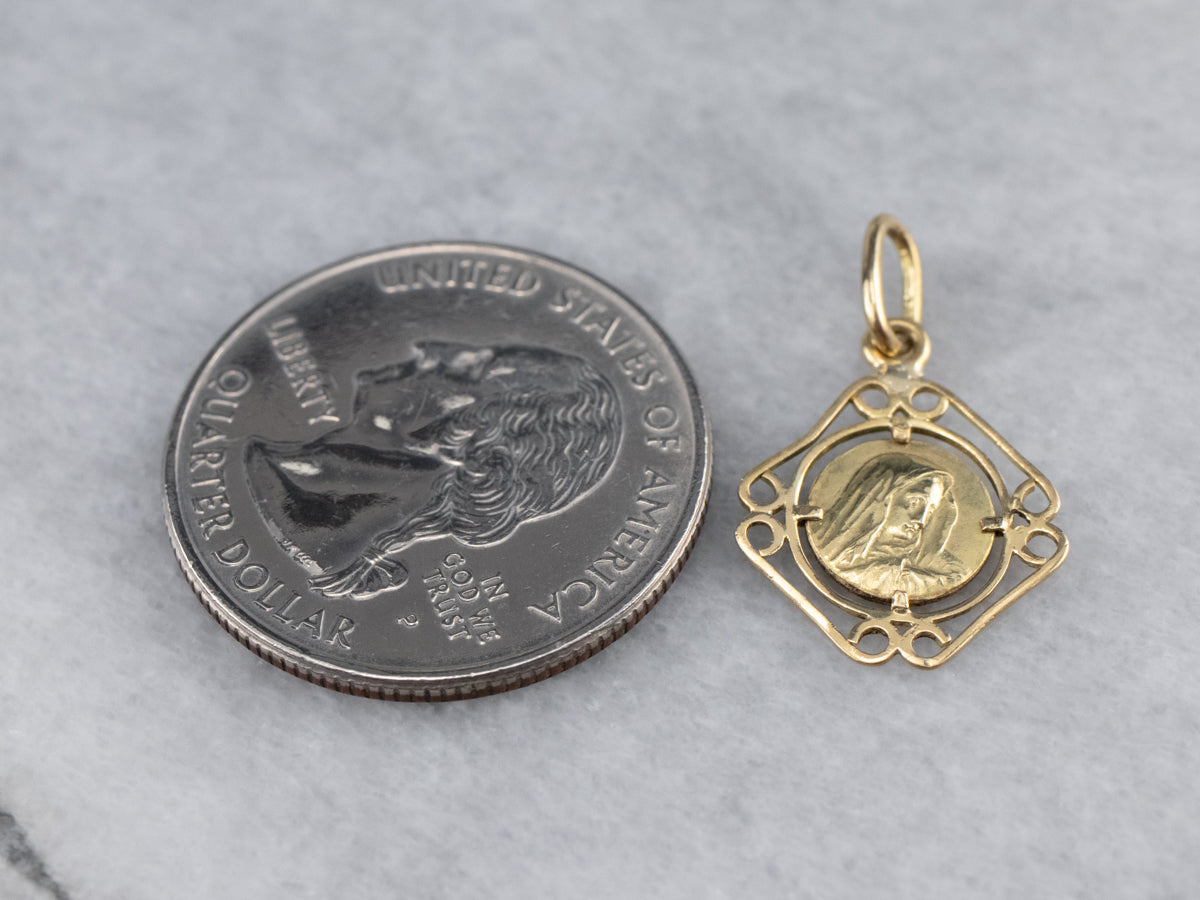 Colgante Medalla Religiosa María Oro 18K