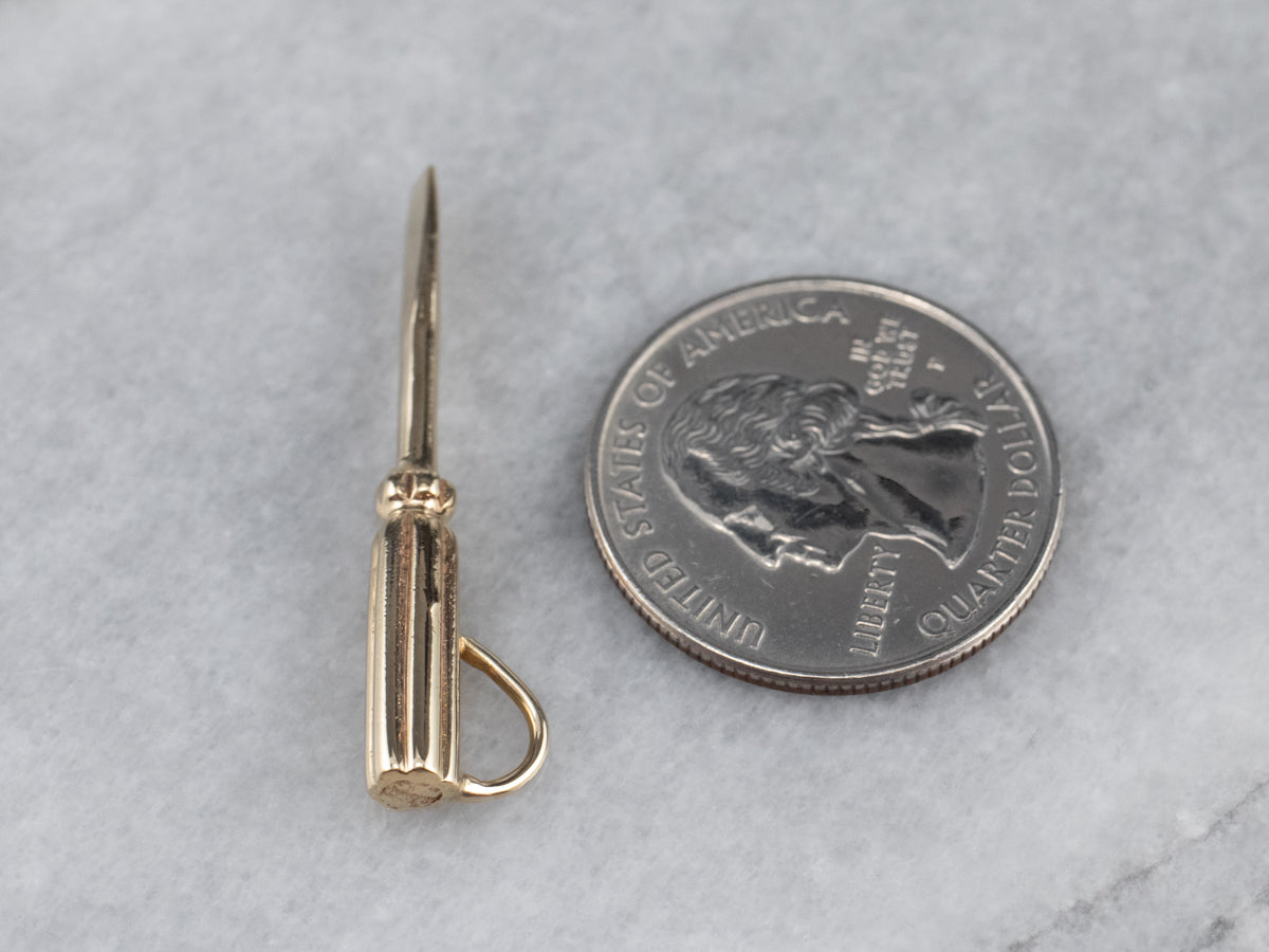 Colgante de destornillador de oro de 14 quilates