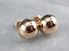 18K Rose Gold Button Stud Earrings