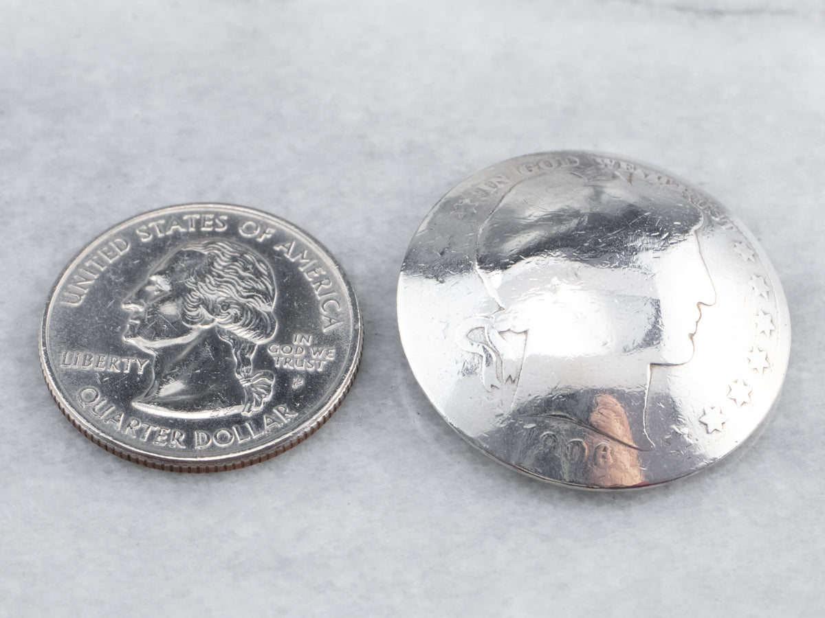 Silver USA Barber Quarter Coin Button Set