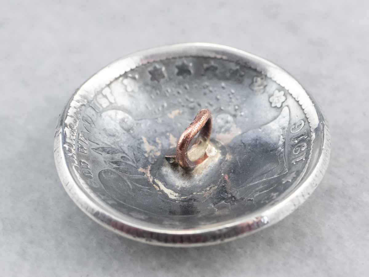 Silver USA Barber Quarter Coin Button Set