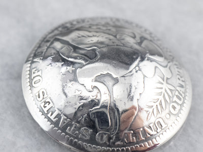 Silver USA Barber Quarter Coin Button Set