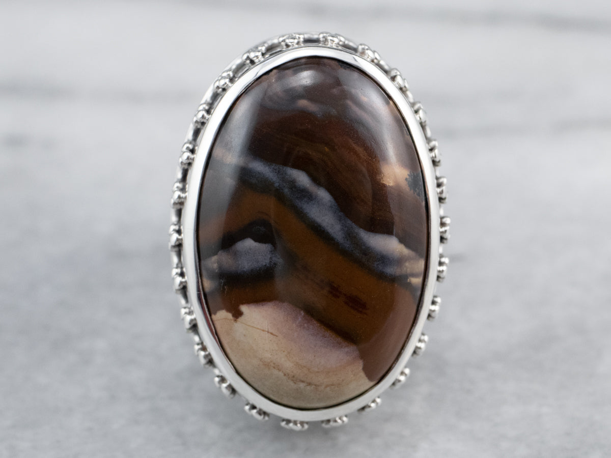 Sterling Silver Jasper Statement Ring
