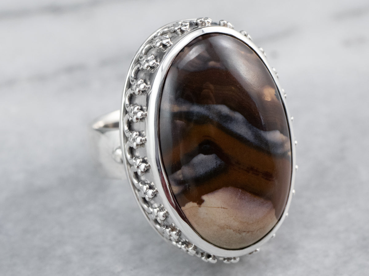 Sterling Silver Jasper Statement Ring