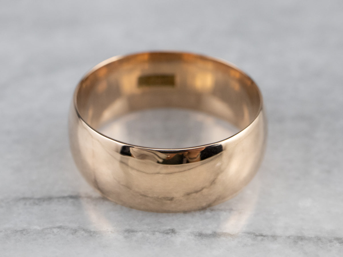 Unisex Antique Rose Gold Band