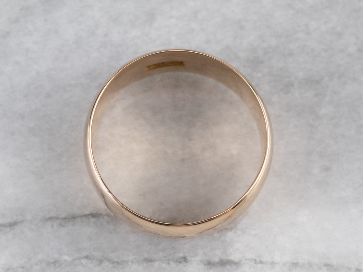 Unisex Antique Rose Gold Band
