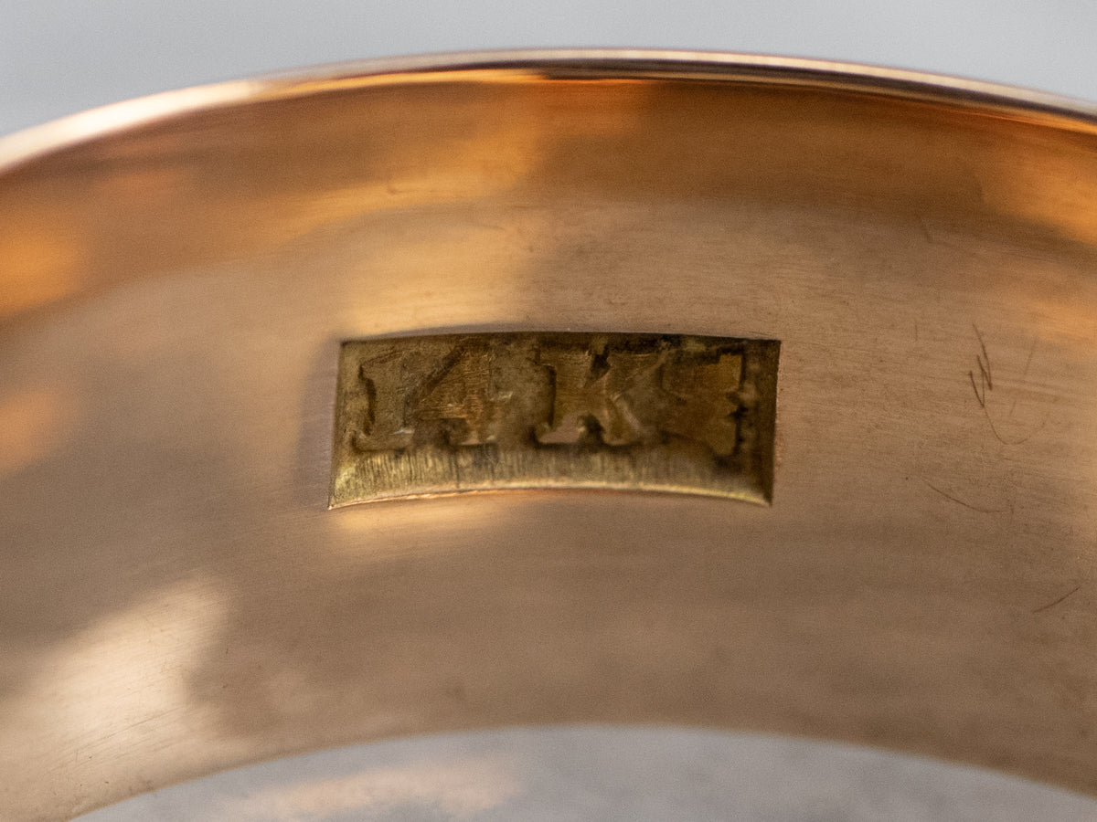 Unisex Antique Rose Gold Band