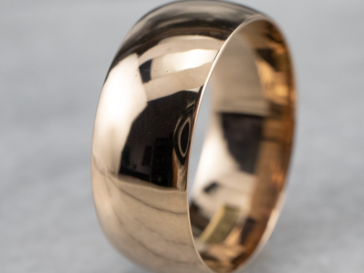 Unisex Antique Rose Gold Band