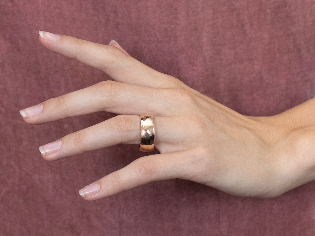 Unisex Antique Rose Gold Band