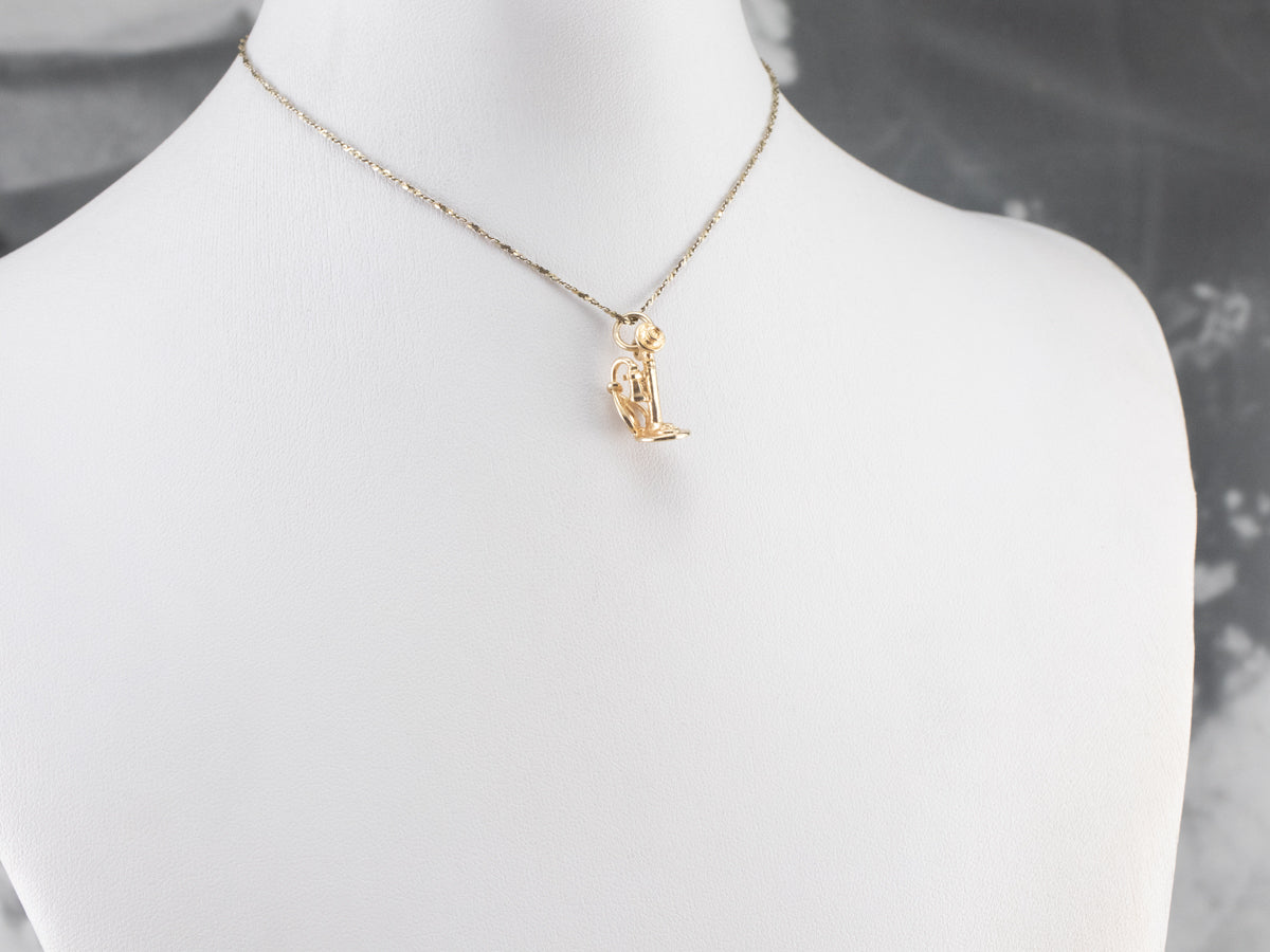Vintage Gold Phone Charm