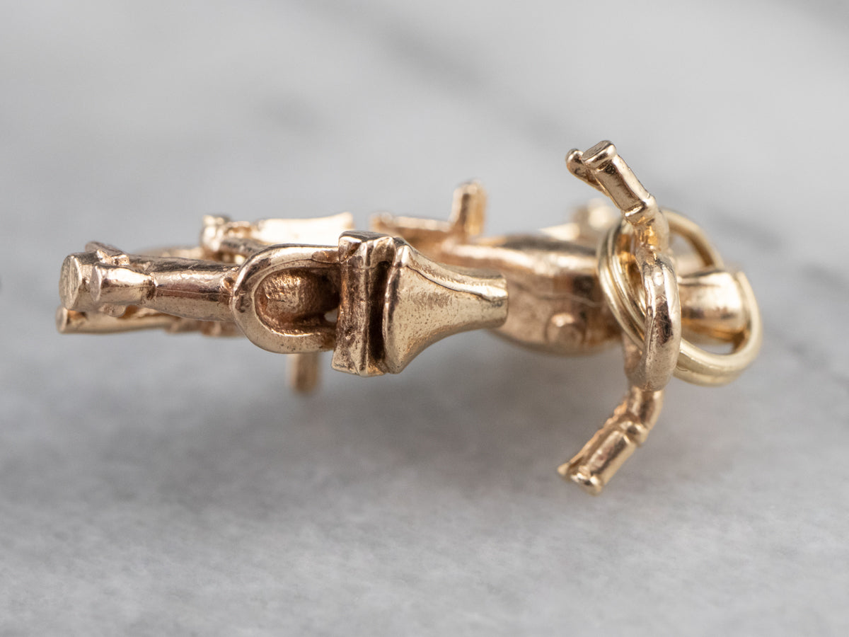 Polished Gold Motorcycle Charm