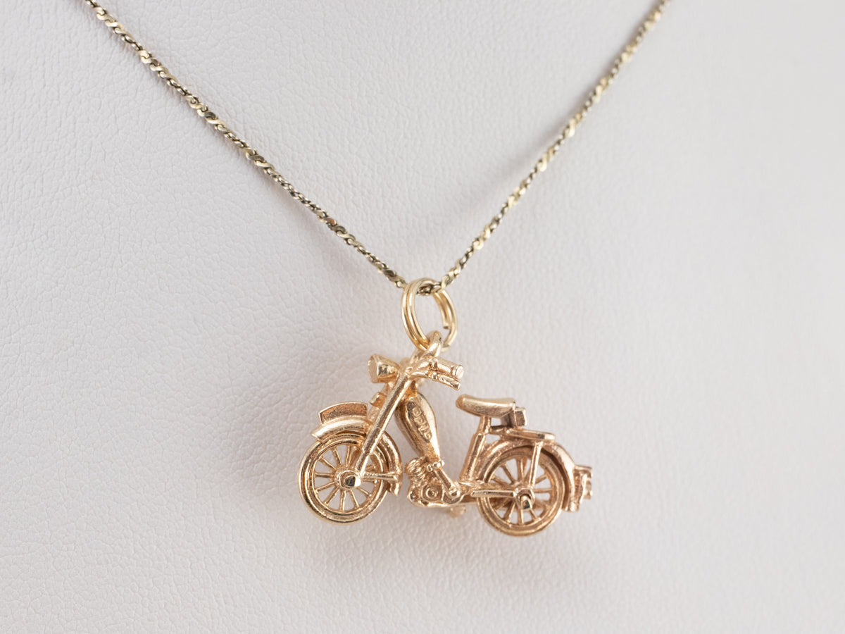 Polished Gold Motorcycle Charm