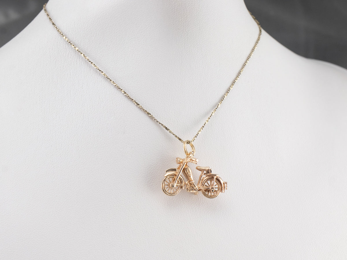 Polished Gold Motorcycle Charm