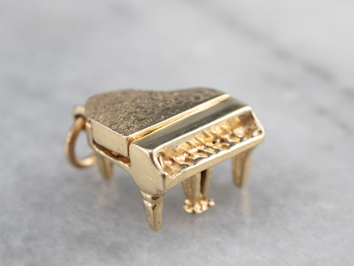 Vintage Gold Grand Piano Charm