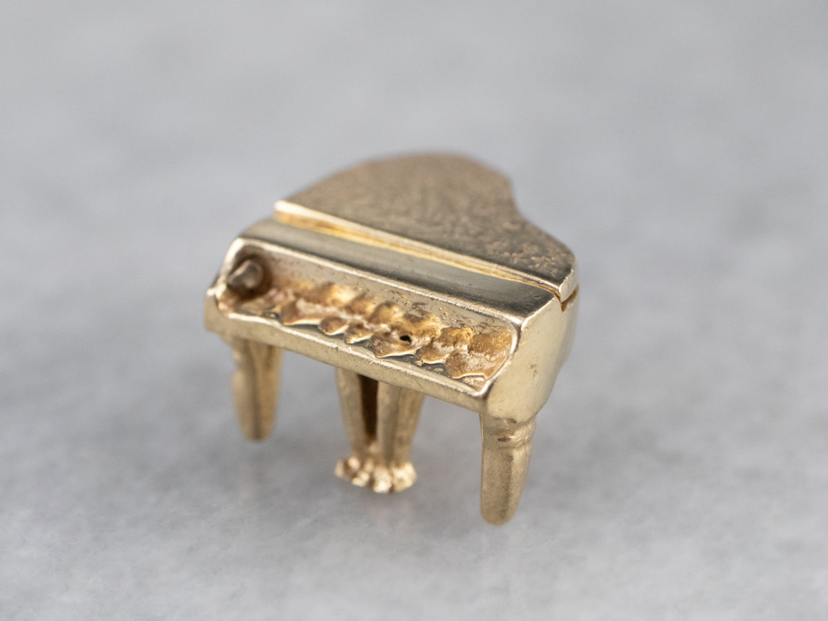 Vintage Gold Grand Piano Charm