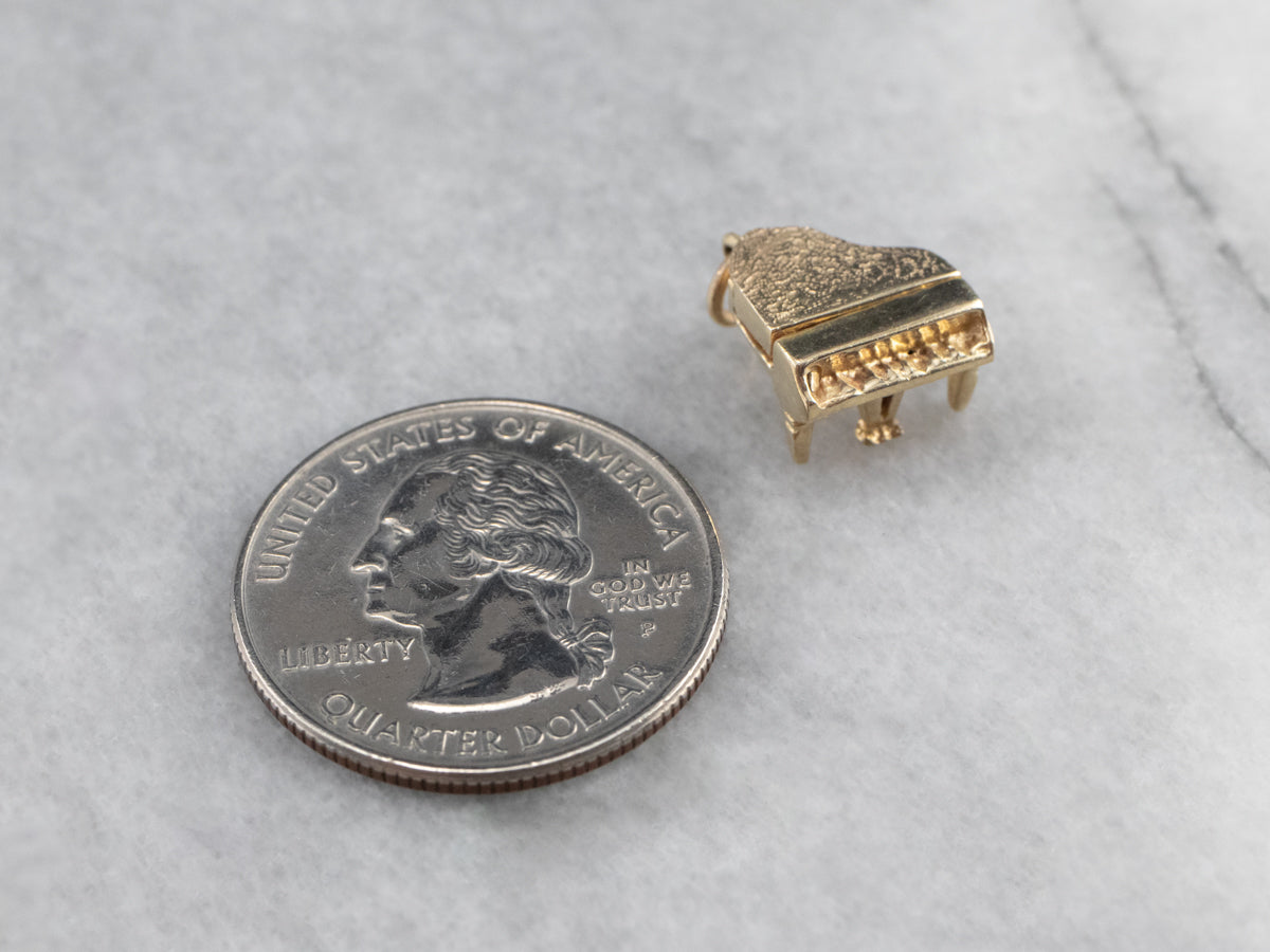 Vintage Gold Grand Piano Charm