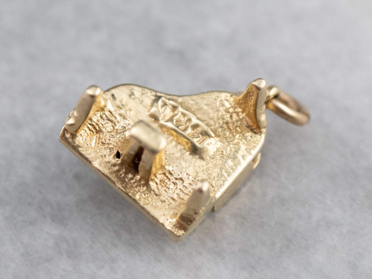 Vintage Gold Grand Piano Charm